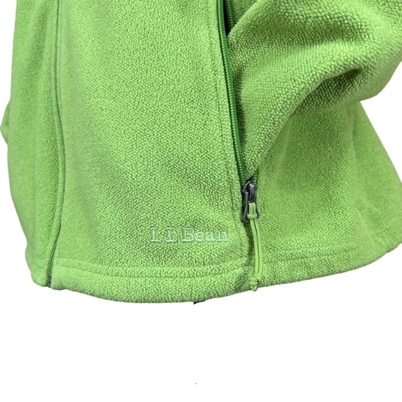 L.L. Bean Women's Lime Green Fleece Full Zip Jacket Size XL - Picture 5 of 9